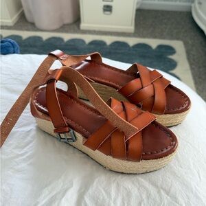 American Eagle Outfitters Brown Sandals with Ankle Strap